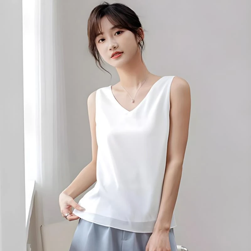 纯色吊带背心女2025新款内搭V领休闲打底运动背心马甲女春夏外穿