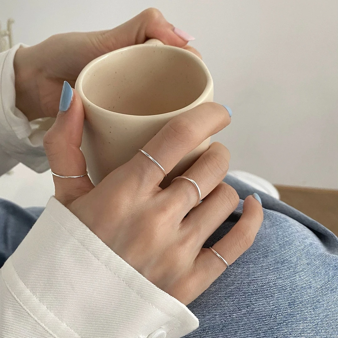 铜合金戒指 925戒指任选两个单圈素戒指环