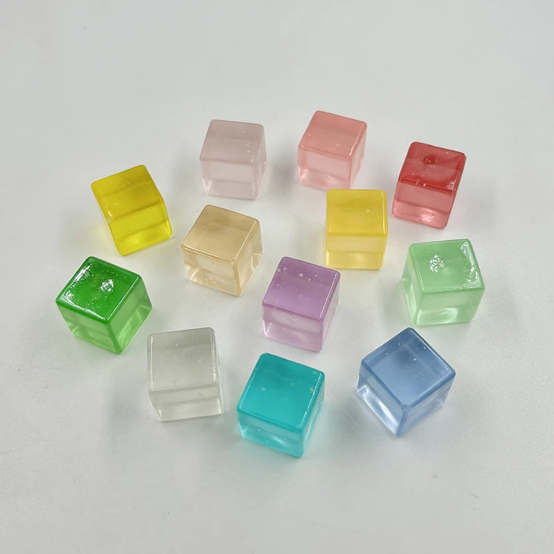 18mm夜光平面冰块饰品 仿真发光果冻冰块方块夜光冰块 亚克力冰块