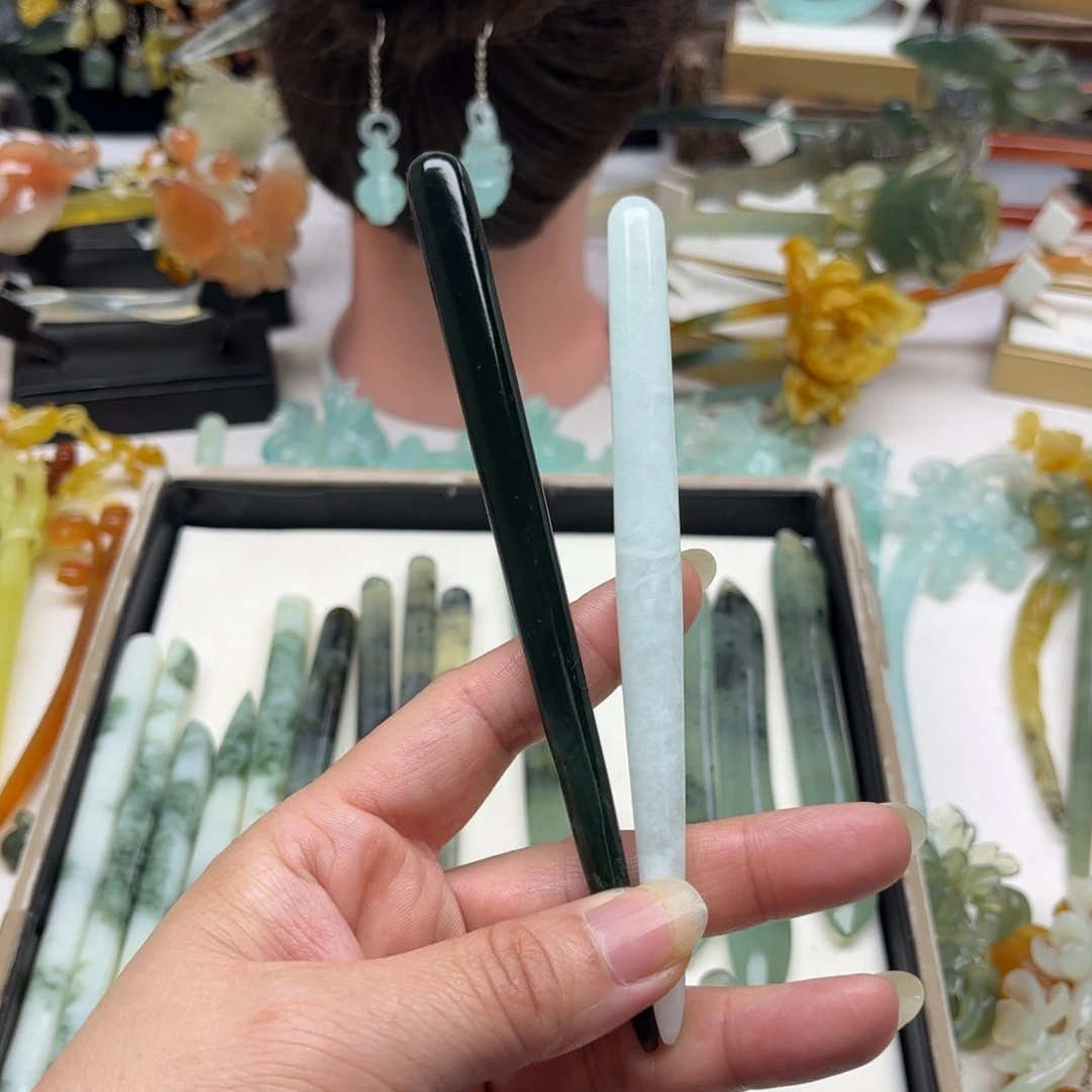 蛇纹石玉发饰合金