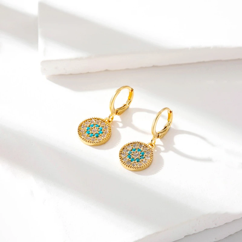 铜合金锆石耳饰 镀K金 法式满钻复古浪漫耳扣 X0187