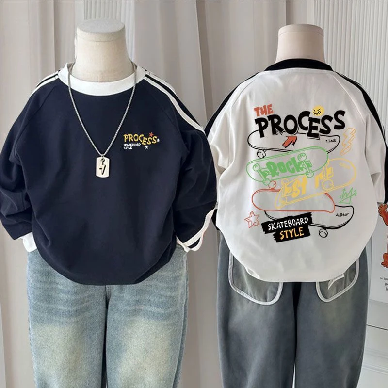 儿童长袖t恤2025春秋新款洋气男童打底衫中大童纯棉秋装韩版上衣