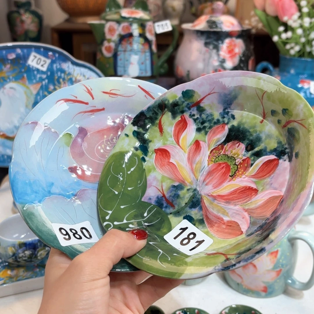 小****景德镇手绘高温釉下彩陶瓷茶具