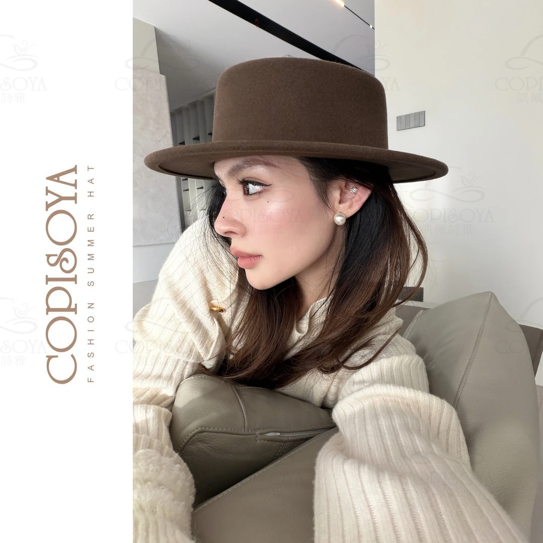 COPISOYA/凯佩詩雅「小时代」简约平顶羊毛礼帽冬季百搭小毡帽DM264