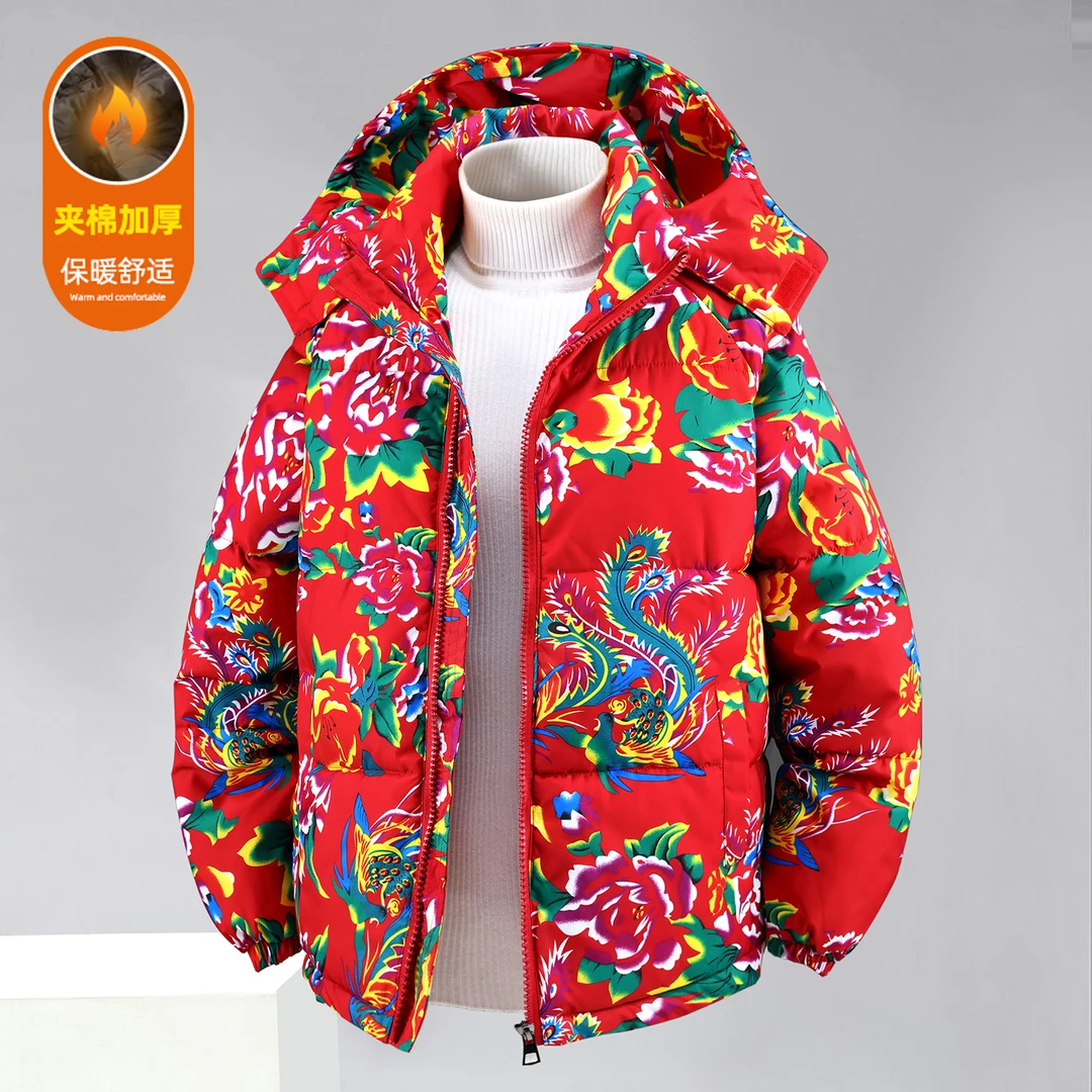 中国东北大花棉袄男女加厚保暖情侣棉衣复古喜庆棉服上衣外套国潮