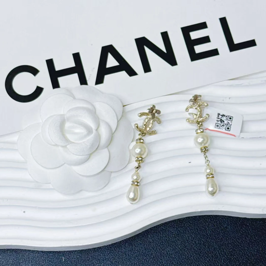 95新 Chanel/香奈儿 柚礼中古/香奈儿双c珍珠耳钉lz406581