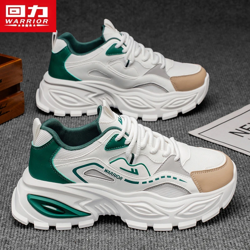 回力男鞋2025新款冬季网面百搭时尚休闲鞋男士厚底增高运动老爹鞋