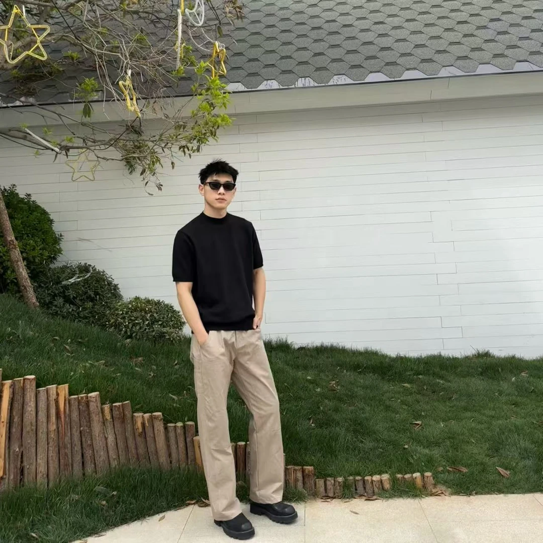 【D哥】伐木裤直筒美式工装裤黑色简约休闲牛仔裤裤子男款秋季修身