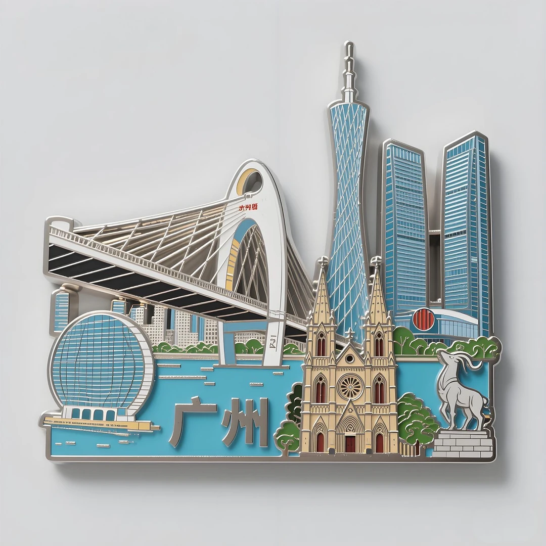 广州金属冰箱贴冰箱磁贴广东小蛮腰纪念品文创生日礼物伴手礼物