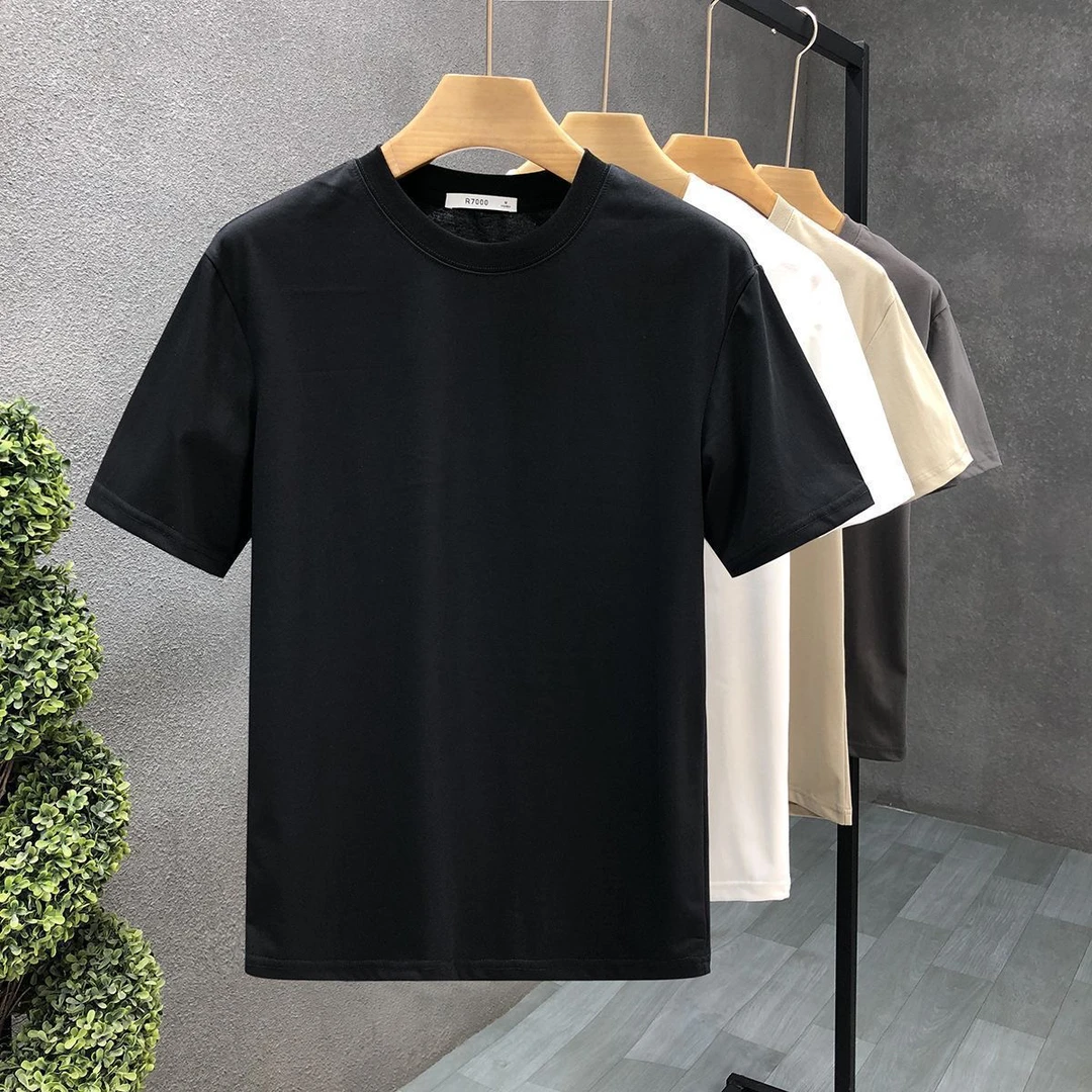 简约纯黑白色夏季圆领新款百搭短袖