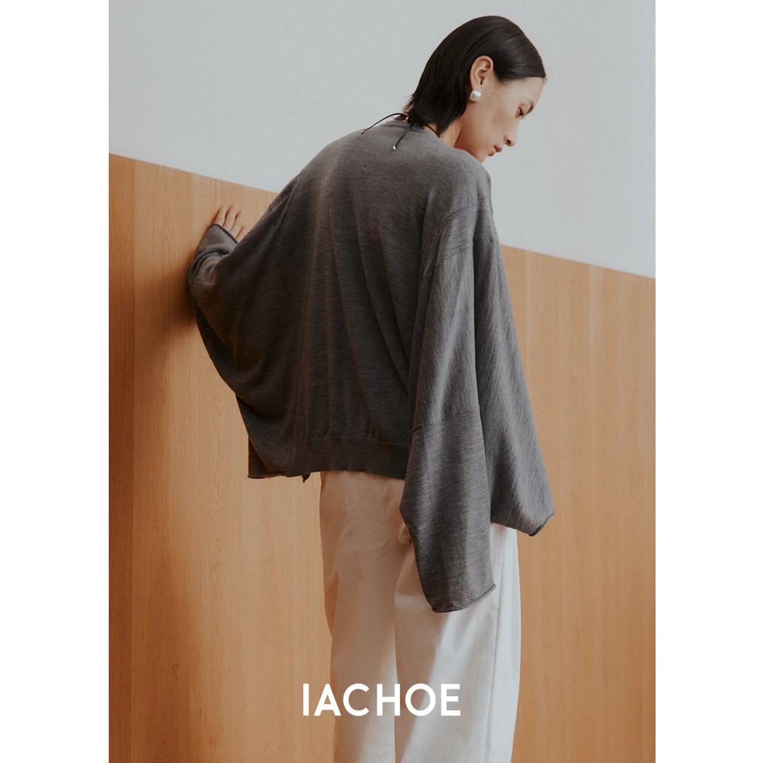 IACHOE 蝙蝠袖绵羊毛毛衣3561505017