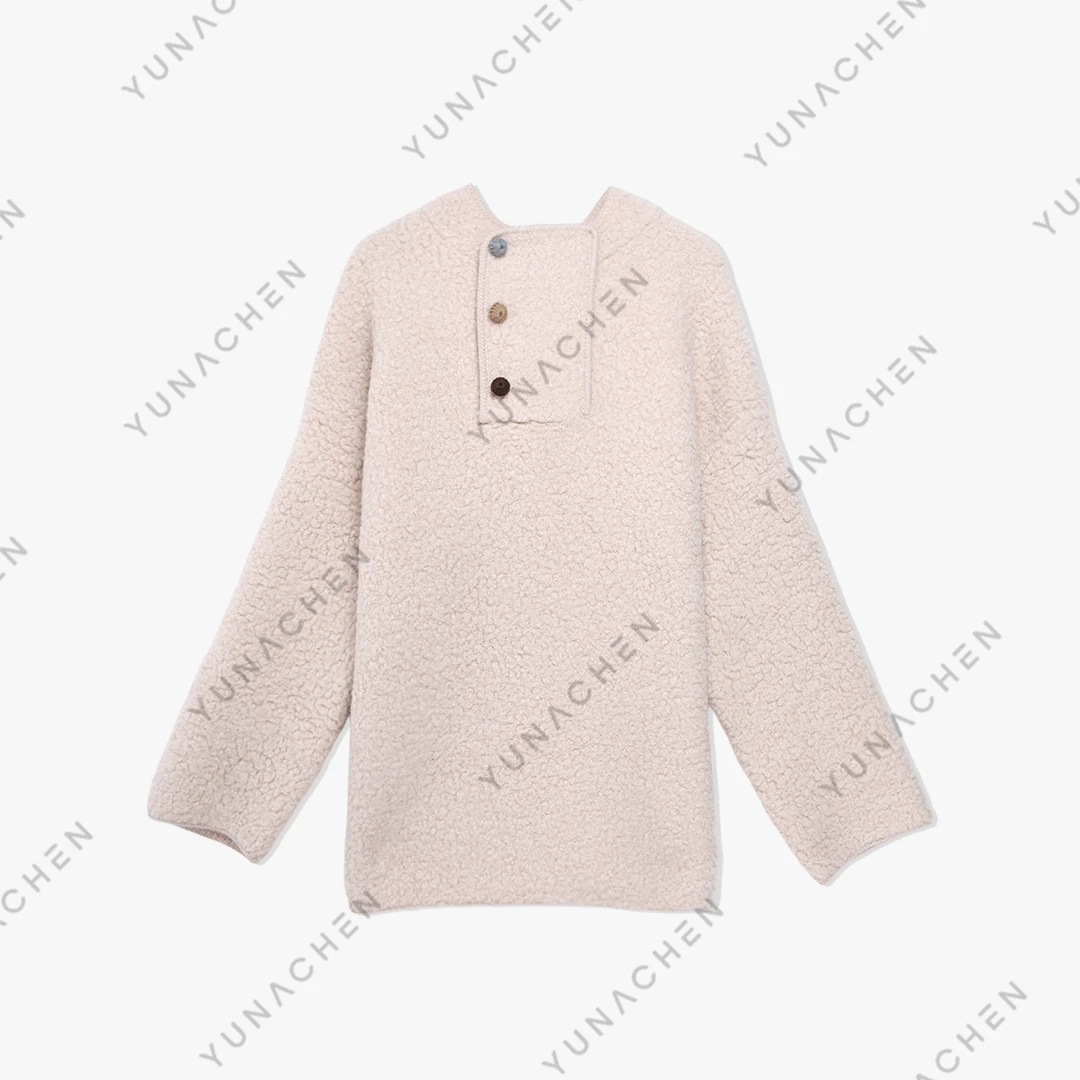 菠萝宝宝yuna【松色】ZL7 秋冬新款百搭简约宽松套头针织衫86-57135