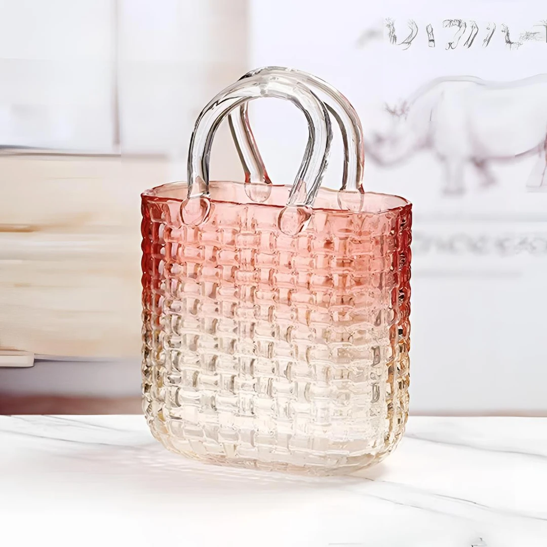 YEMAI 040手提编织高级感客厅水培摆件花瓶