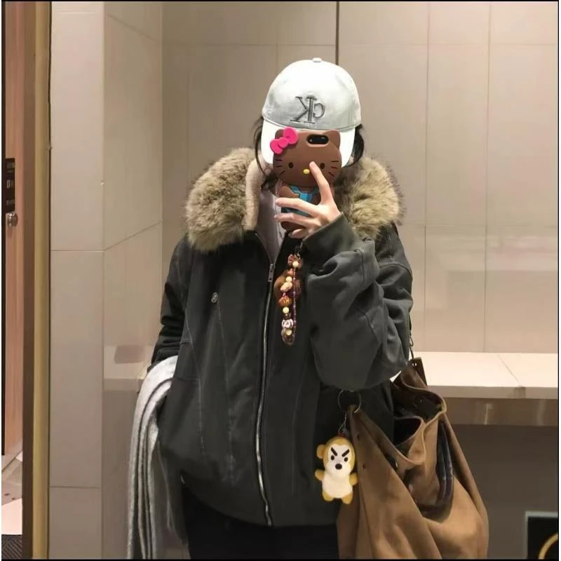 超好看座山雕棉服女2025冬季新款棉袄加绒派克服小个子厚外套棉衣