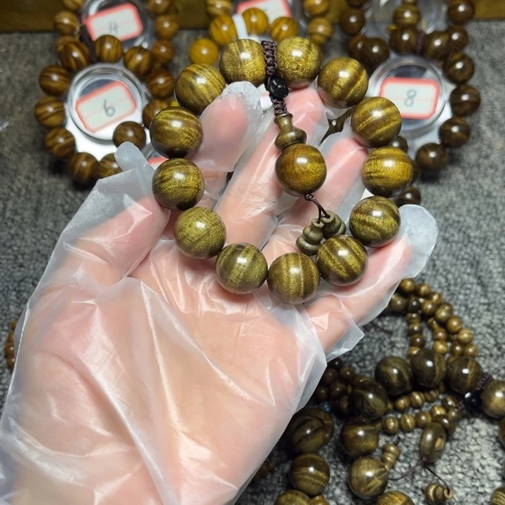 楠木（金丝楠）手串/手链枯木黑金水波1.8