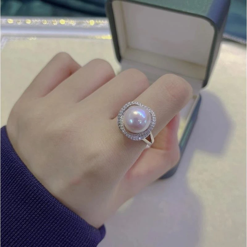 【冰哥推荐】天然珍珠经典百搭戒指 活口可调节 10mm