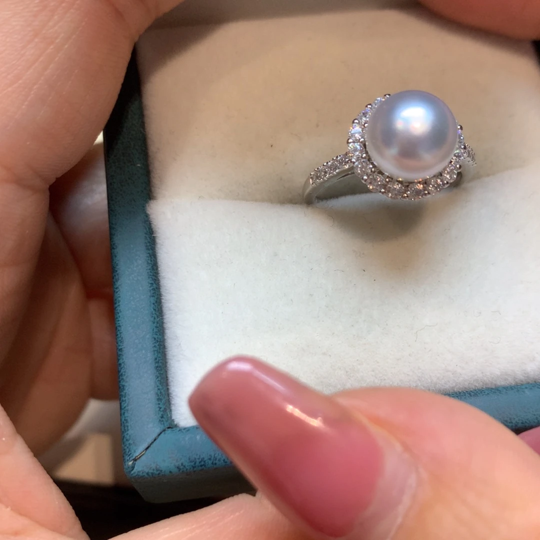 海水珍珠戒指银S925镶嵌