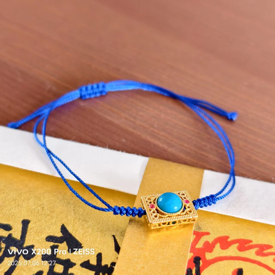 【小蓝绳】豹豹珠宝 18k金镶嵌手链 时尚百搭轻奢手链编织