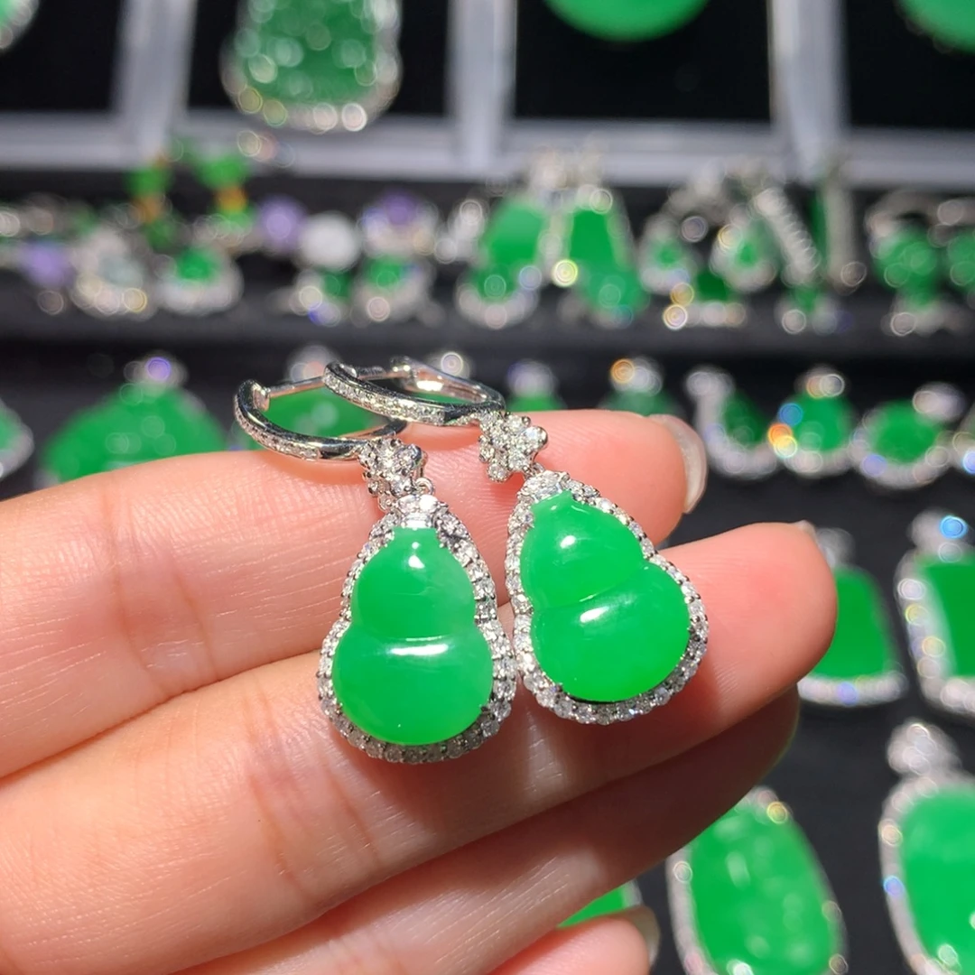 翡翠18K金镶嵌吊坠(不含链)翡翠