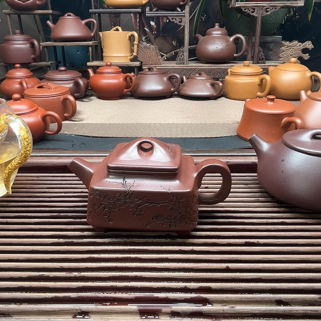 紫砂茶壶蚌****感原矿紫砂