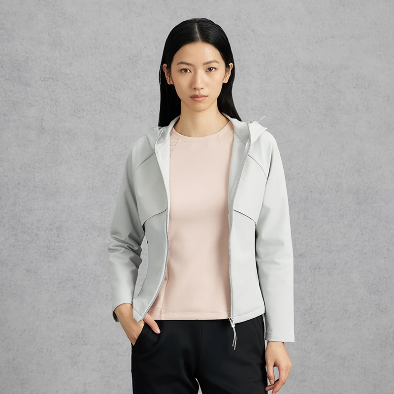 【新品】加绒RAPIDO雳霹道25春女拼接连帽修身插肩袖外套CP5Z76G01