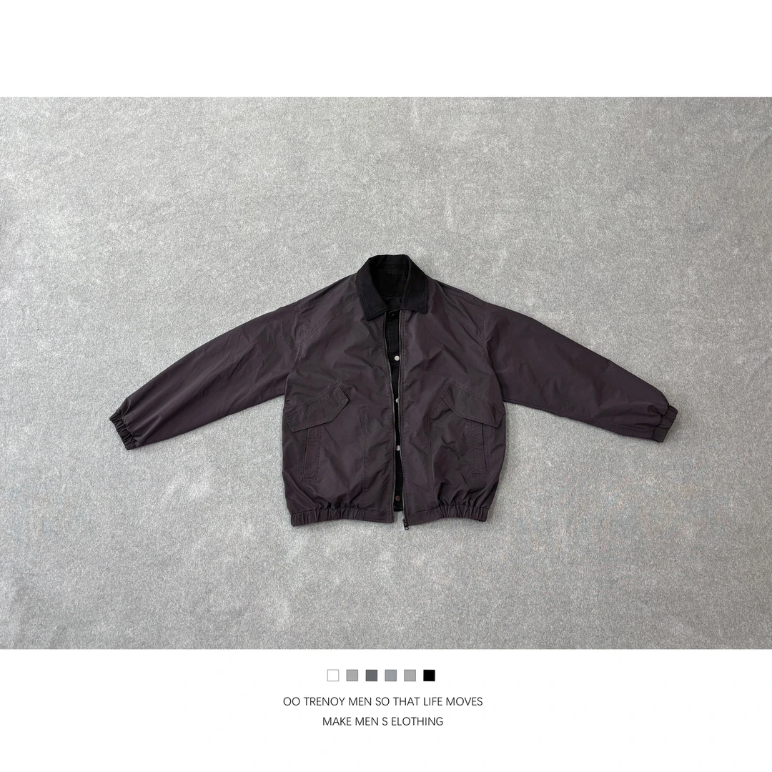 牛仔翻领假两件外套双层拼接夹克85806（阿铭专属）