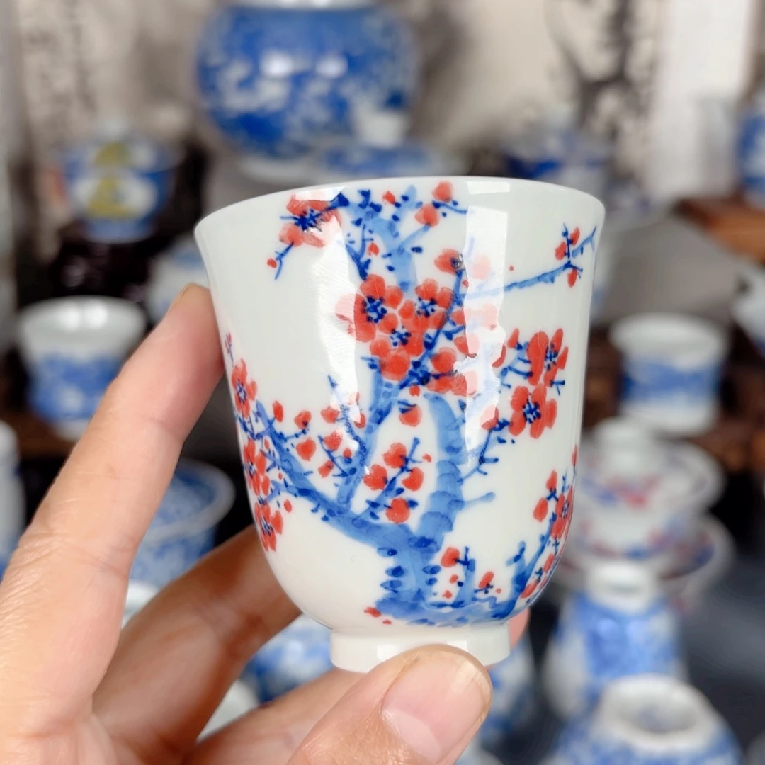 青花瓷器手绘作品陶瓷杯