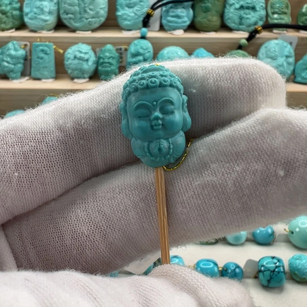 未镶嵌绿松石宝宝佛 12.8mm