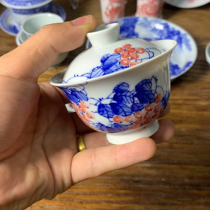 景德镇陶瓷青花瓷器盖碗