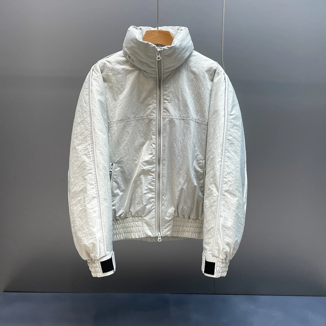 冬季简约白鸭绒男士羽绒服潮流百搭立领外套休闲隐藏式帽保暖上衣