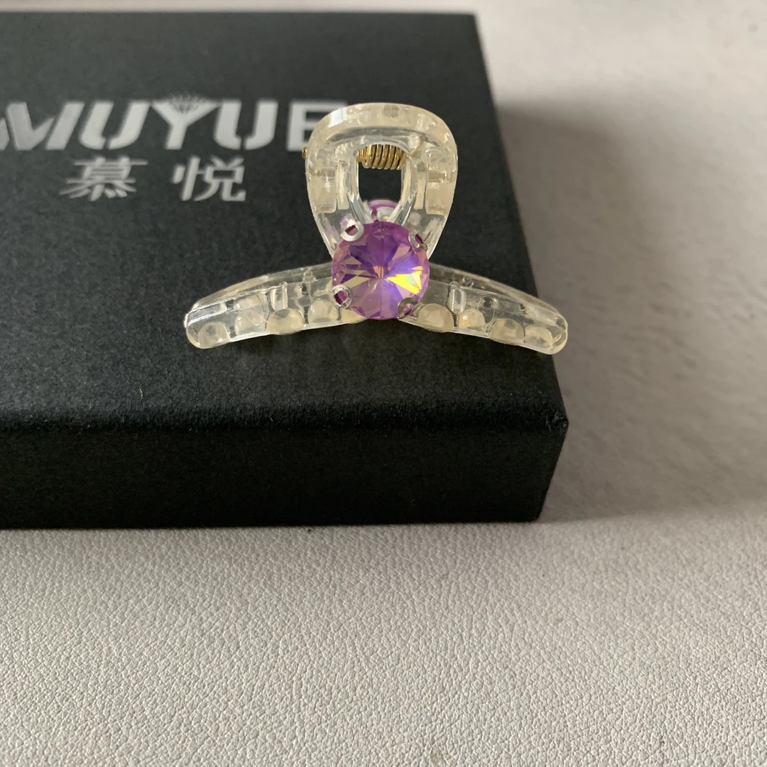 慕悦-【魅影紫】透色专柜正品4.5cm抓夹半扎发夹