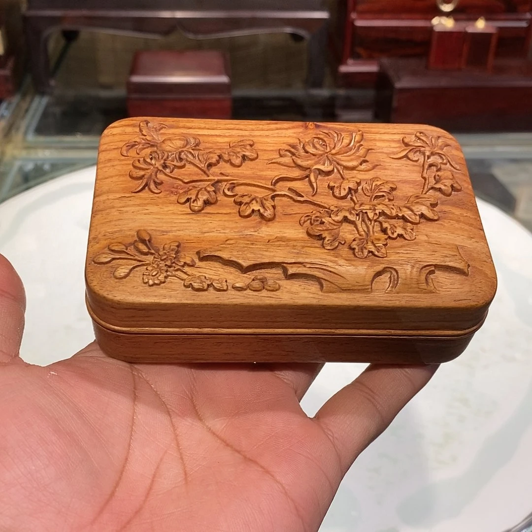 大果紫檀（缅甸花梨）整料掏空盒11.5/7.5/3.8