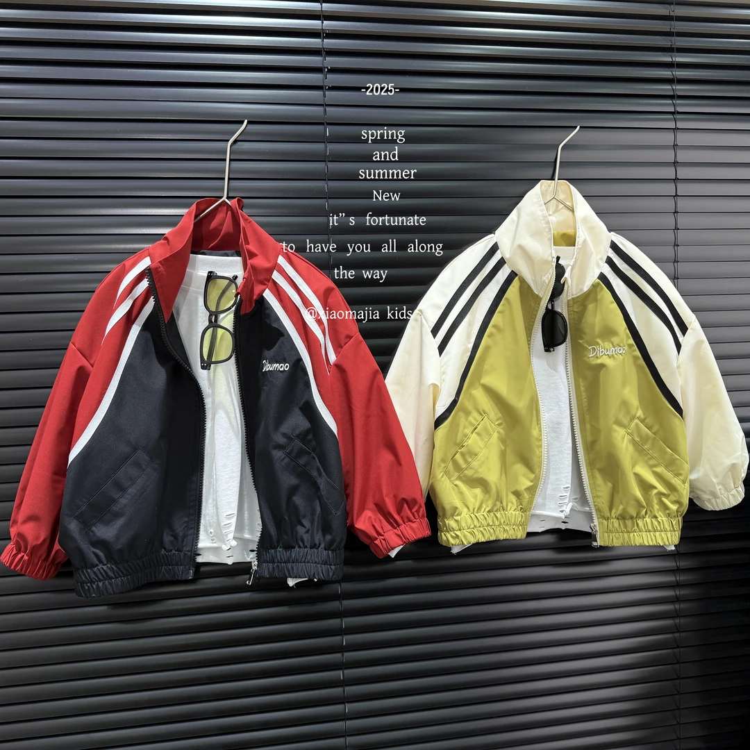 儿童春季新款运动外套D-5156韩版冲锋衣外套休闲时尚男女同款