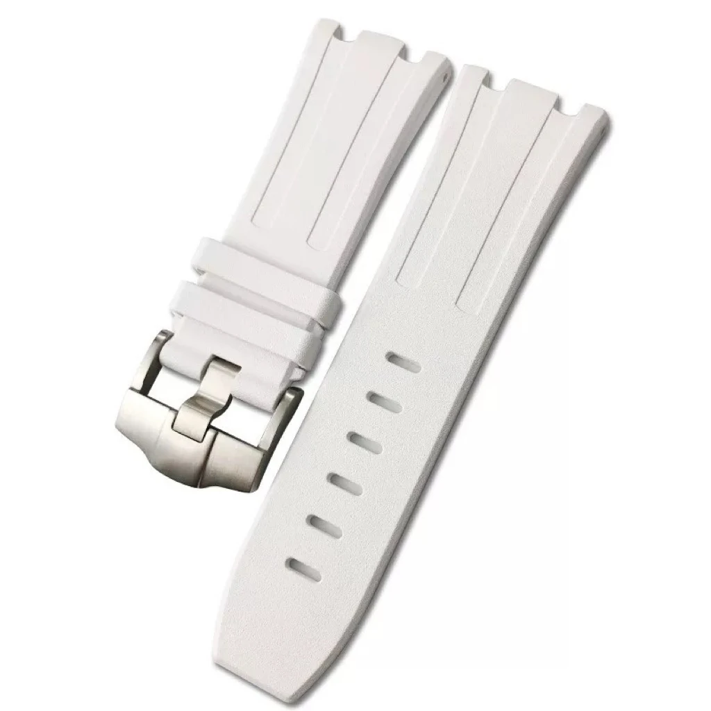 适配女款手表硅胶橡胶表带白色带扣