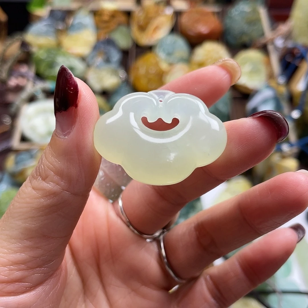 岫玉颈饰未镶嵌岫玉祥云锁