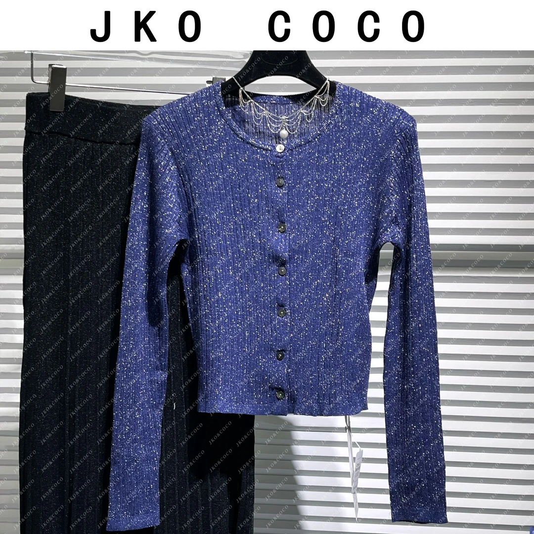 JKO&COCO安迪【冰霜】意大利进口水晶纱时尚百搭 针织衫 开衫长袖