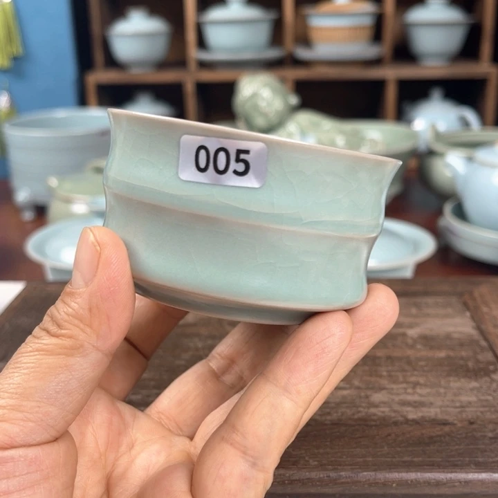 汝州原矿原釉竹节杯005
