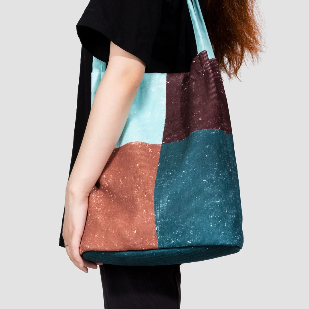 无则艺I这家的布包很艺术I小众百搭百搭休闲文艺小众四色块水桶包