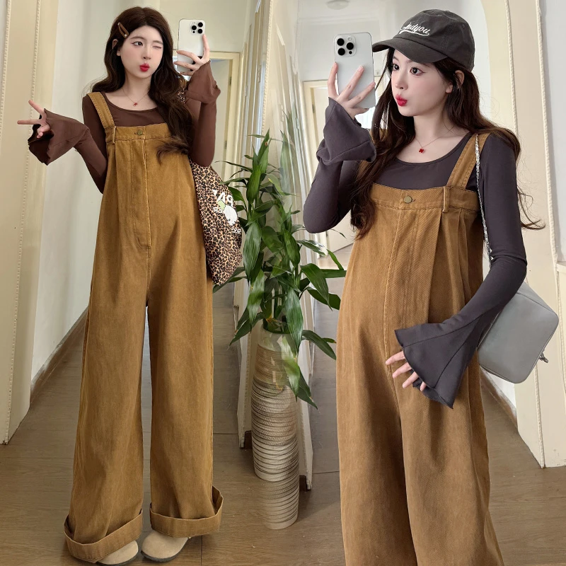 「圈圈优选」2025春季新款喇叭袖打底复古牛仔背带裤减龄两件套韩系