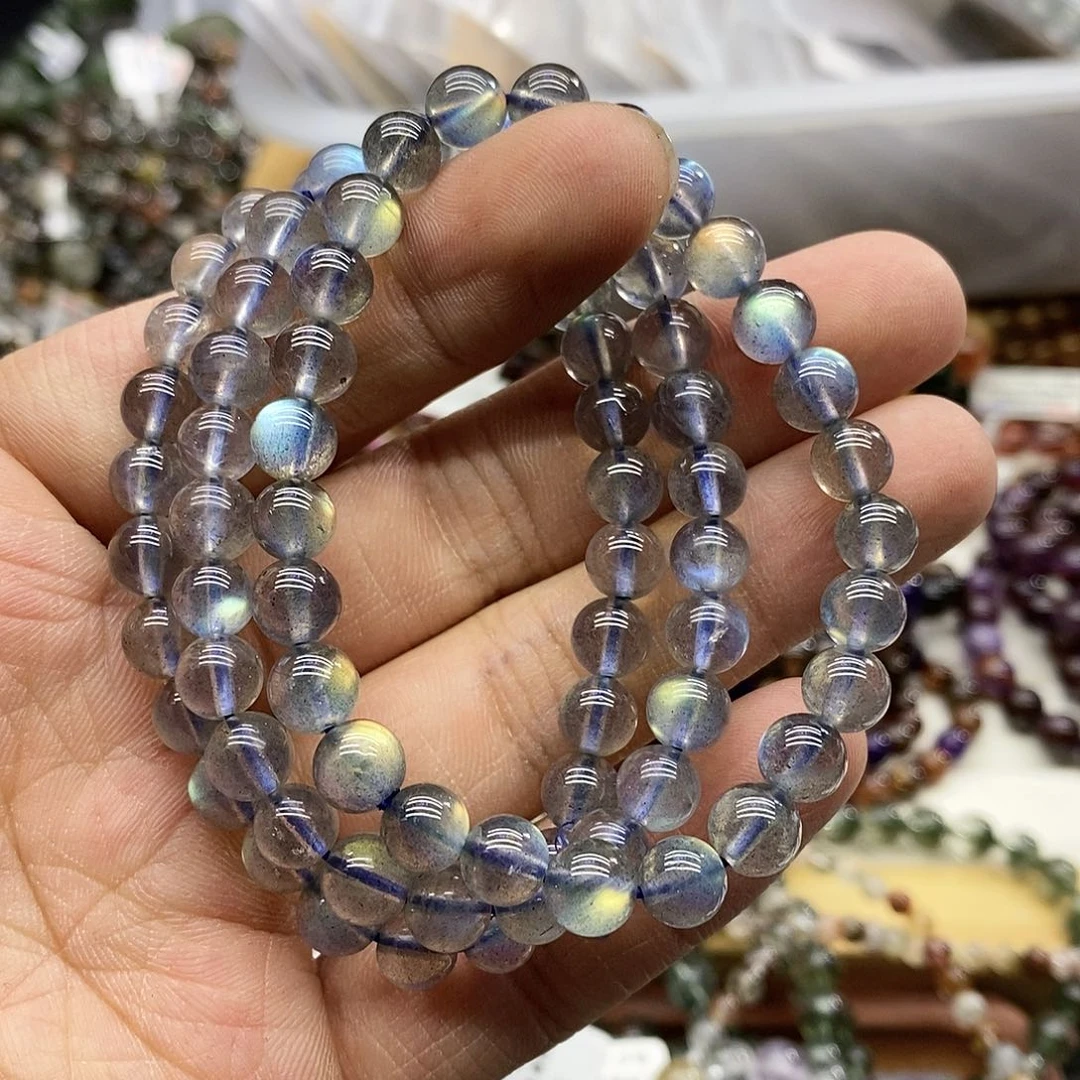 拉长石手链未镶嵌多样性发货发一条