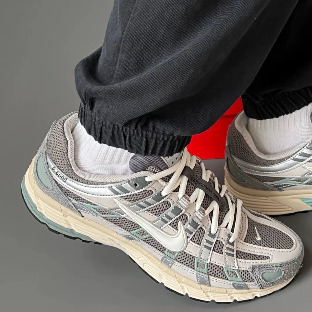 NIKE/耐克百搭P-6000复古休闲透气通勤跑步鞋 男款 白银FN7509029