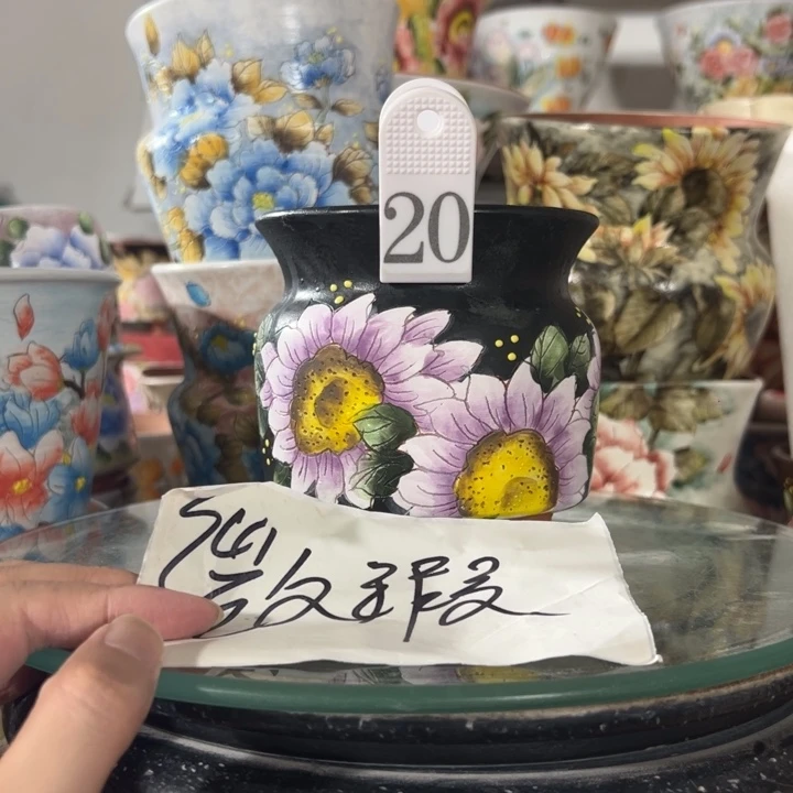 景德镇手绘花盆满38包邮偏远地区除外