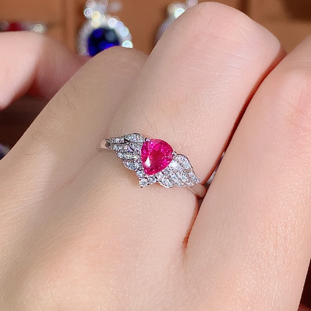 18K金镶嵌碧玺戒指0.63ct/天然宝石/七天无理由