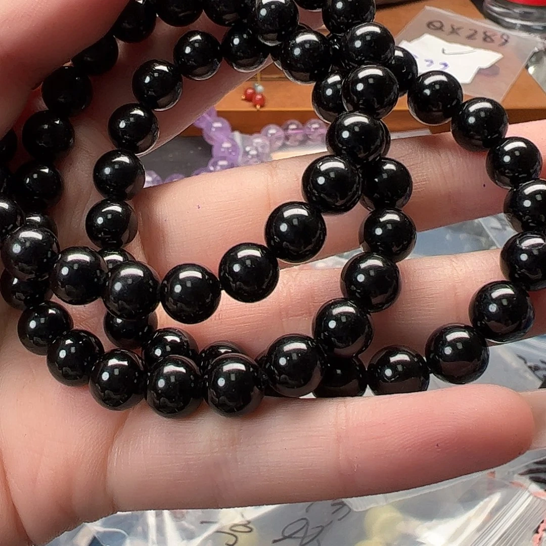 手链未镶嵌水晶36黑碧玺