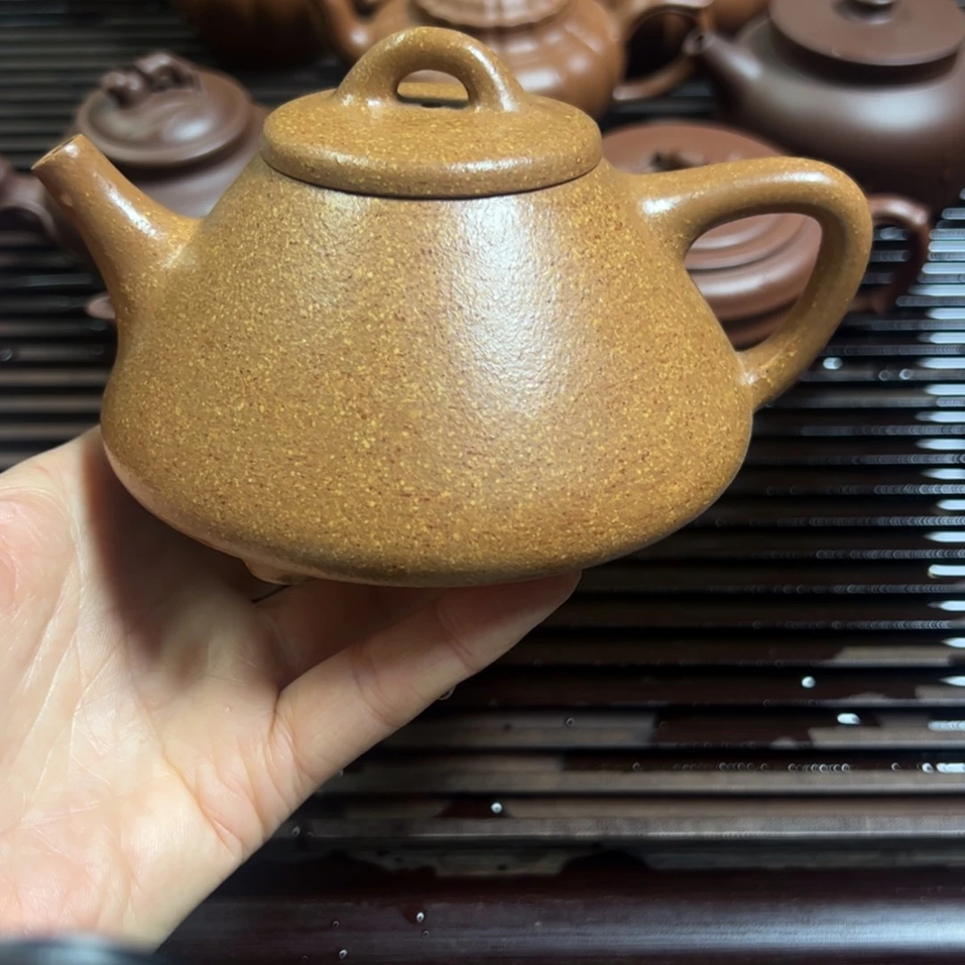 紫砂茶壶子冶石瓢黄降坡