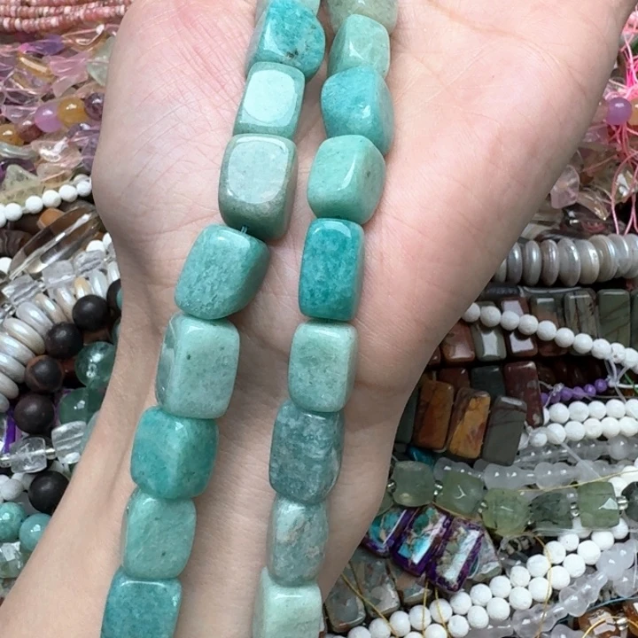未镶嵌玛瑙/玉髓珠宝半成品一条10x13mm天河石