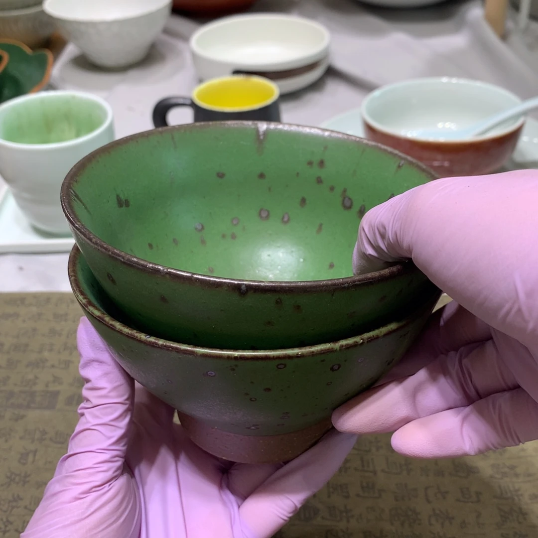 陶景德镇粗陶复古盘碗微瑕4只