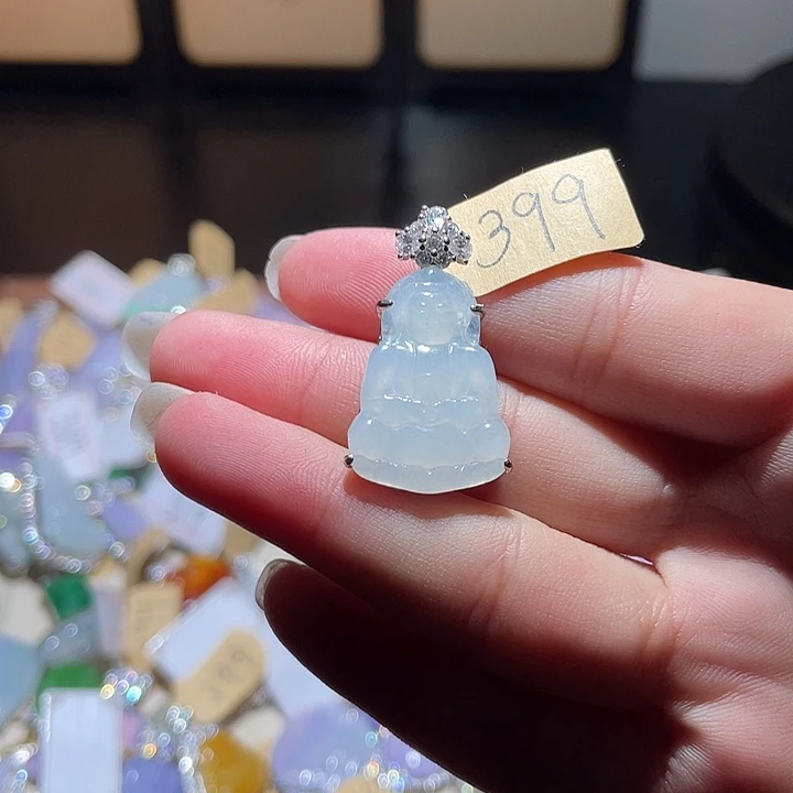 翡翠银S925镶嵌颈饰翡翠