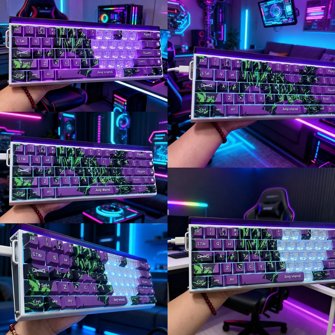 Flowers2.0正刻键帽全套爱心透明键原厂高度PBT热升华适配606568