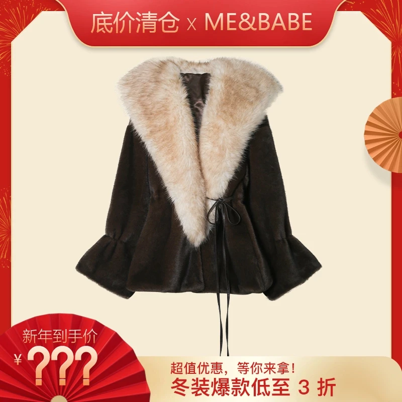 【孙小桔】大披肩冬短款女士毛领贵气显瘦翻领设计师外套女24DK731